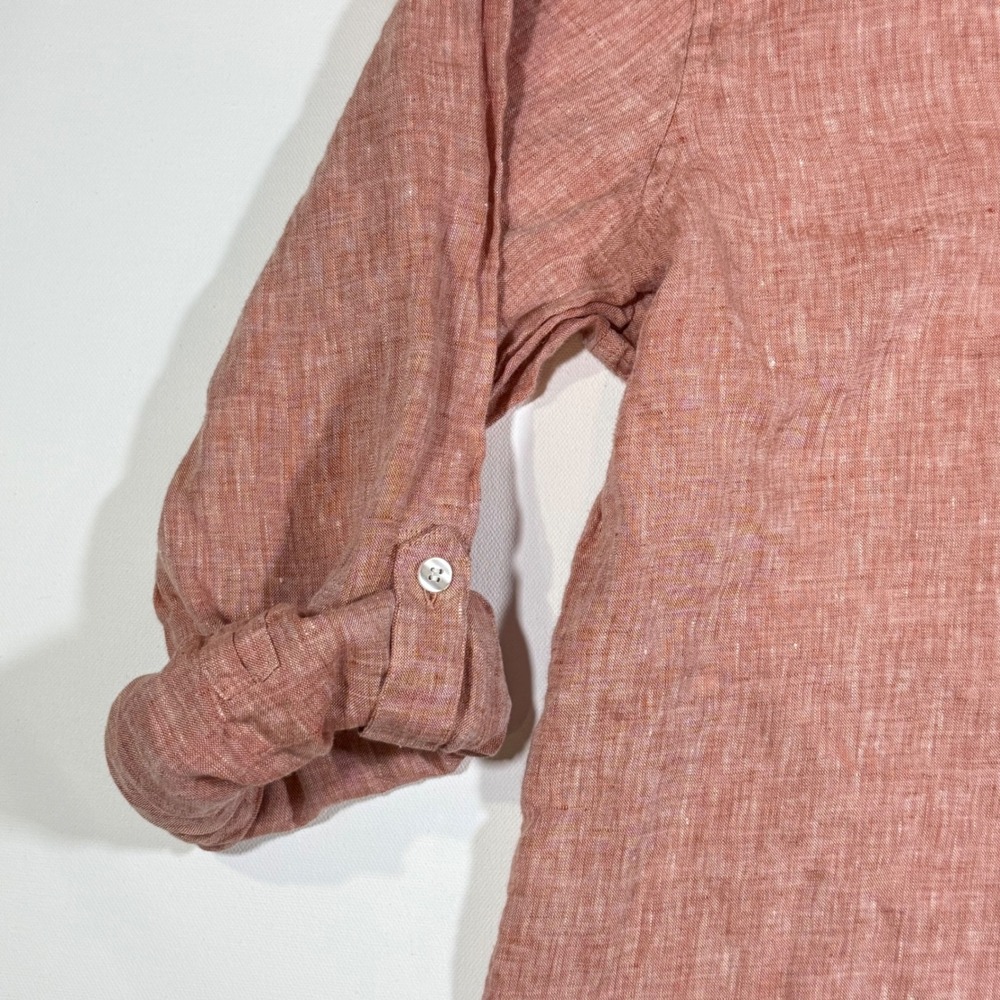 Murano Baird McNutt Linen Shirt Mens XLT Rose Pink Long Sleeve Coastal Beachy - Picture 4 of 10